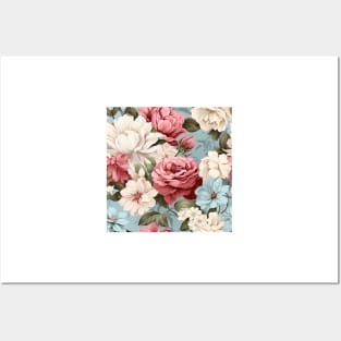 Shabby Chic Flowers Pattern 6 Posters and Art